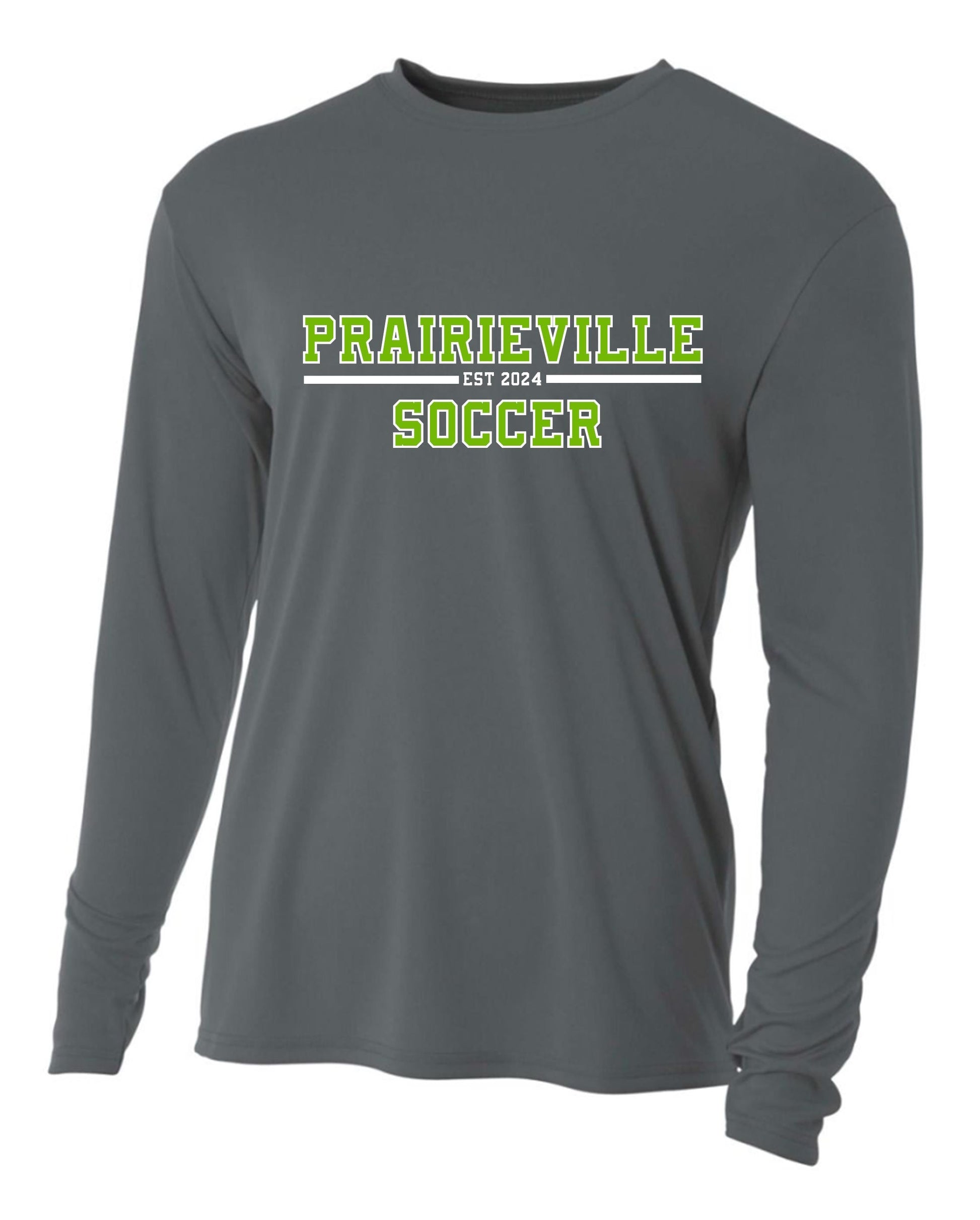A4 PVHS Soccer LS Training Jersey - Graphite Prairieville High School   - Third Coast Soccer