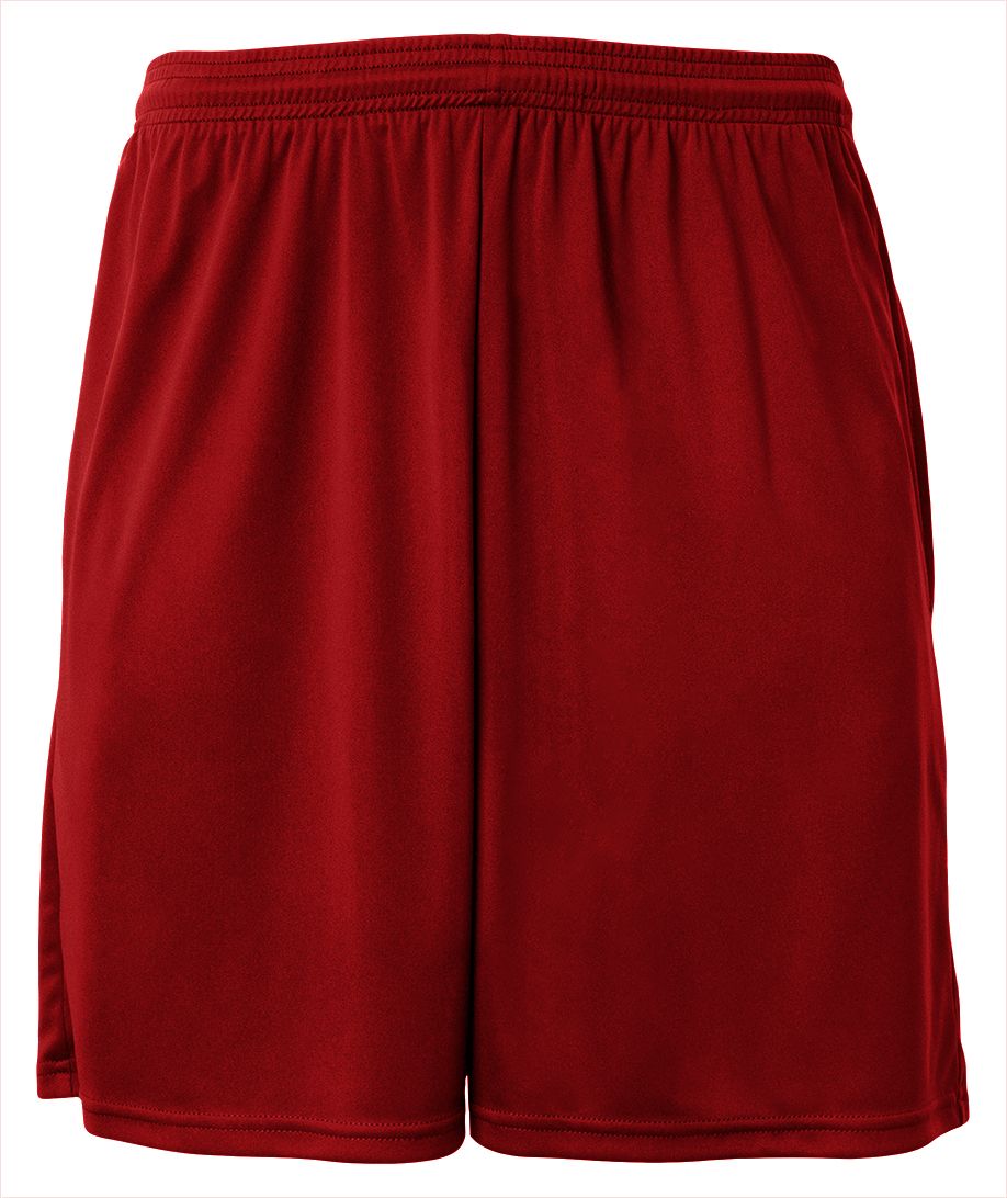 A4 7" Cooling Shorts with Pockets Shorts Red Mens Small - Third Coast Soccer