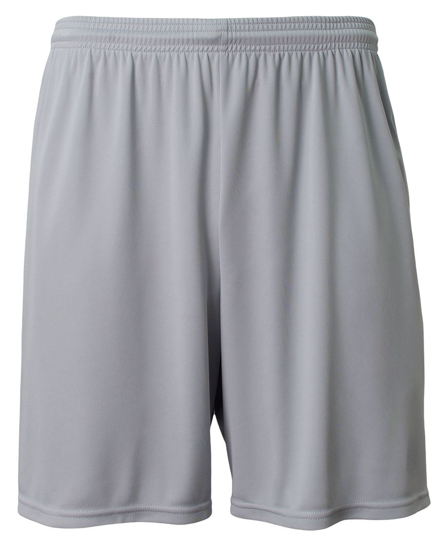 A4 7" Cooling Shorts with Pockets Shorts Silver Mens Small - Third Coast Soccer