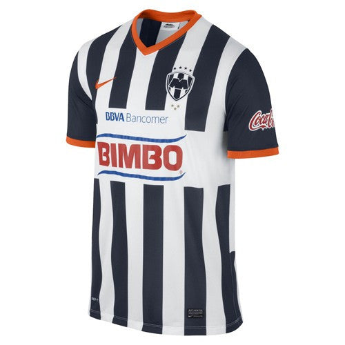 Nike Monterrey 2013-2014 Short Sleeve Home Replica Jersey Replicas Obsidian/White/Safety Orange Small - Third Coast Soccer