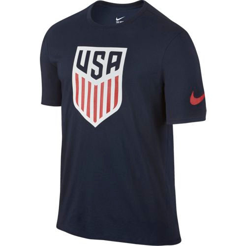 Nike Us Crest Tee T-Shirts Obsidian/Obsidian Mens Small - Third Coast Soccer