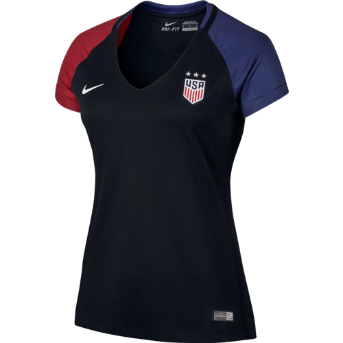 Nike Women'S Uswnt 2016 Away Stadium Jersey International Replica Black/Game Royal/Challenge Red Womens Small - Third Coast Soccer