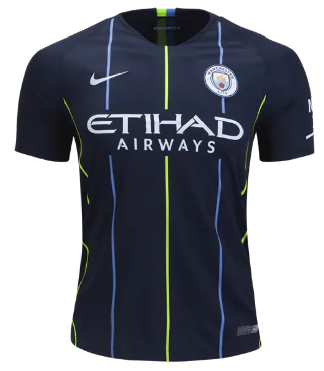 Nike Manchester City Fc Away Jersey 18/19 Club Replica Dark Obsidian/White Mens Small - Third Coast Soccer