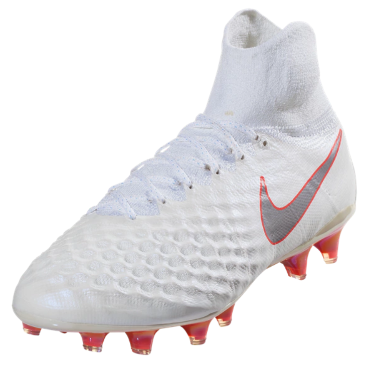 Nike Obra 2 Elite DF FG - White/Metallic Cool Grey/Light Crimson Mens Firm Ground White/Mtlc Cool Grey/Lt Crimso Mens 6.5 - Third Coast Soccer