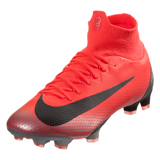 Nike Mercurial Superfly VI Pro CR7 FG - Bright Crimson/Black/Chrome/Dark Grey Mens Firm Ground Mens 6.5 Bright Crimson/Black - Third Coast Soccer