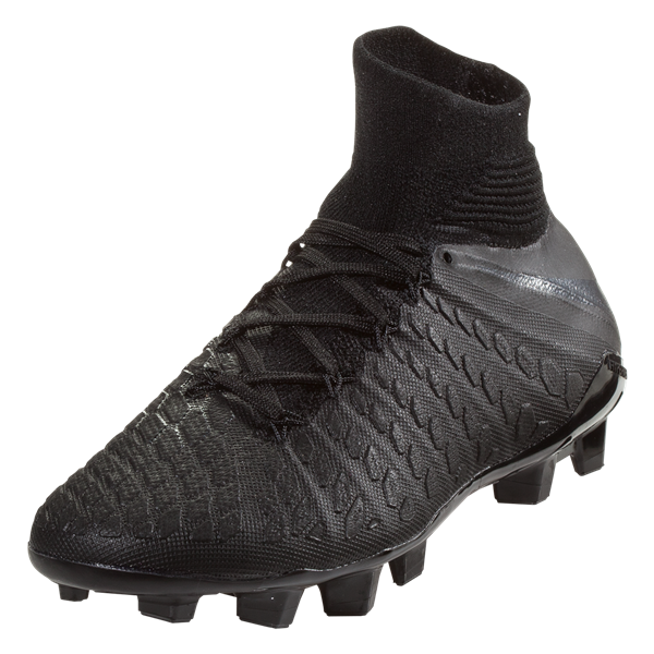 Nike Junior Hypervenom Phantom III Elite DF FG - Black/Black Youth Firm Ground Black/Black Youth 4 - Third Coast Soccer