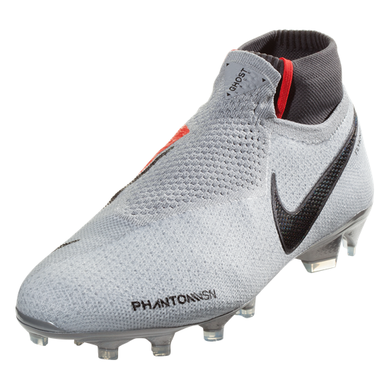 Nike Phantom Vision Elite DF FG - Pure Platinum/Black/Light Crimson/Dark Grey Mens Firm Ground Mens 6.5 Pure Platinum/Black/Lt Crimson - Third Coast Soccer