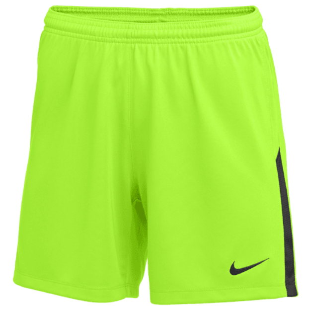 Nike Women's League Knit II Short Shorts Volt/Black Womens X-Small - Third Coast Soccer