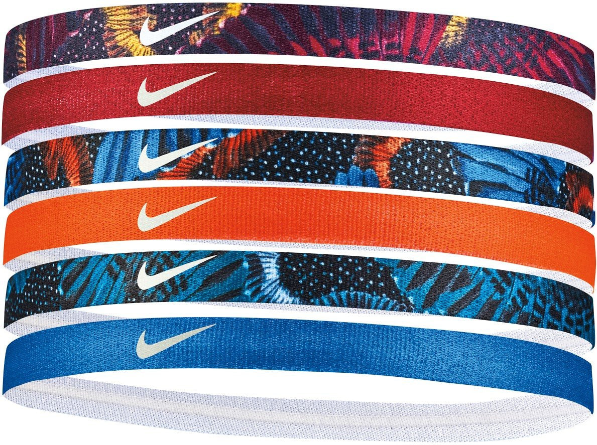 Nike Printed Headsbands 6Pk Nikenjn63907Os Player Accessories Black/Red Crush/Black  - Third Coast Soccer