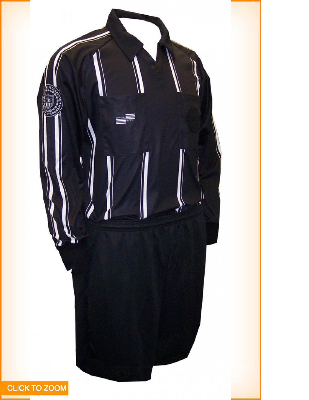 Official Sports Longsleeve Economy Jersey - Black Referee Yl Black - Third Coast Soccer
