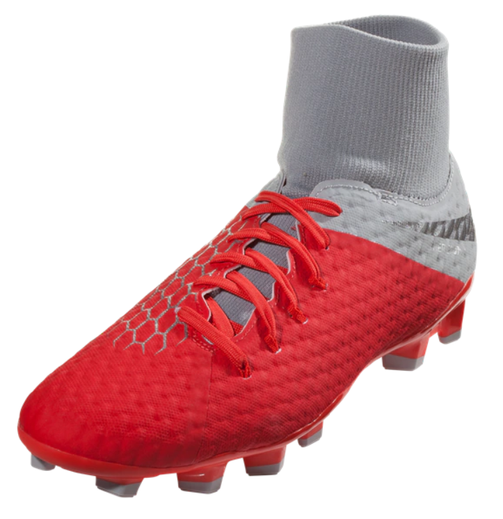 Nike Hypervenom Phantom 3 Academy DF FG Soccer Cleat - Light Crimson/Metallic Dark Grey/Wolf Grey/Metallic Silver Mens Firm Ground Mens 6.5 Light Crimson/Dark Grey - Third Coast Soccer