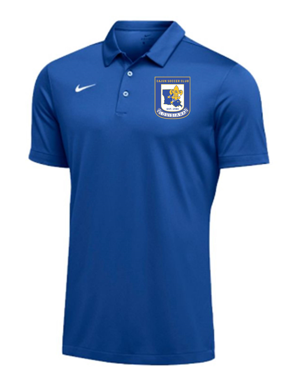 Nike CSC Men's Team Polo Cajun Soccer Club Spirit Royal Mens Small - Third Coast Soccer