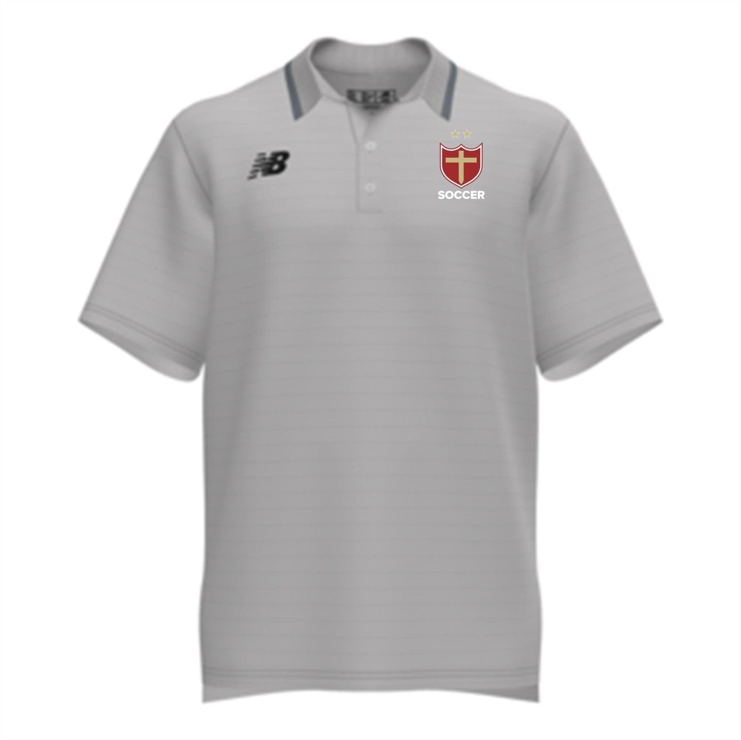 New Balance Brother Martin Men's Team Rally 2.0 Polo - Grey Brother Martin 24   - Third Coast Soccer