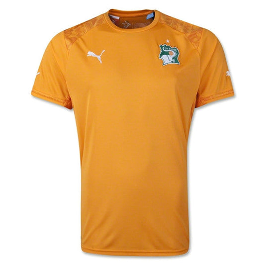 PUMA Ivory Coast Home Jersey 14/15 International Replica Flame Orange Small - Third Coast Soccer