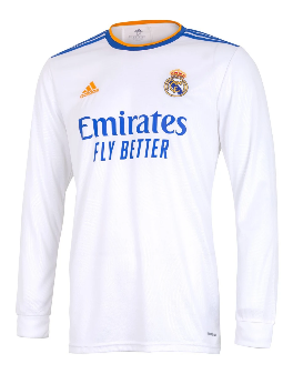 adidas Real Madrid Home Ls Jersey 21/22 Club Replica Mens Small White/White - Third Coast Soccer