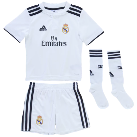 adidas Real Madrid Home Mini Kit 18/19 Club Replica White/Black/White Youth Extra Extra Small - Third Coast Soccer