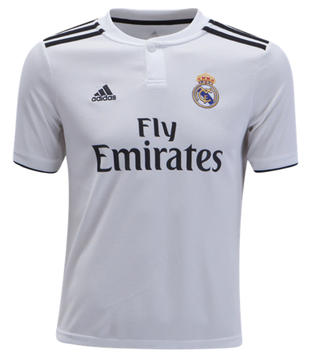 adidas Youth Real Madrid Home Jersey 18/19 Club Replica Corewhite/Black Youth Small - Third Coast Soccer