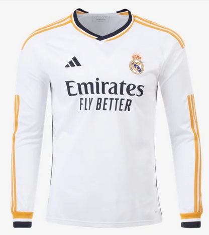 adidas Real Madrid Home Long Sleeve Jersey 23/24 Club Replica   - Third Coast Soccer