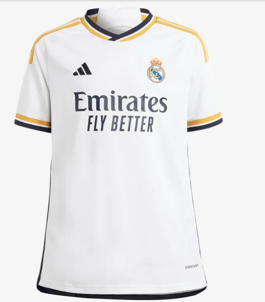 adidas Real Madrid Youth Home Jersey 23/24 Club Replica   - Third Coast Soccer