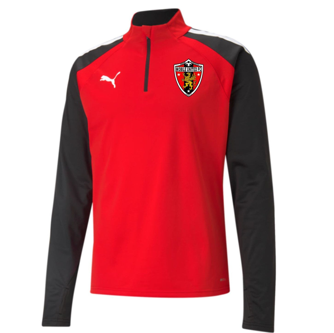 Puma Mobile United Mens Team Liga 25 1/4 Zip Jacket Jackets Red/Black Mens Small - Third Coast Soccer