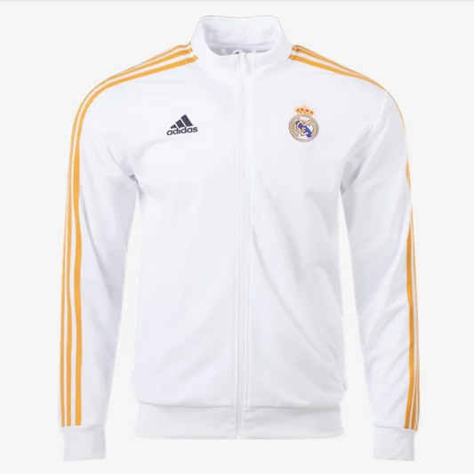 adidas Real Madrid DNA Track Jacket 23/24 Club Replica Mens Small White - Third Coast Soccer