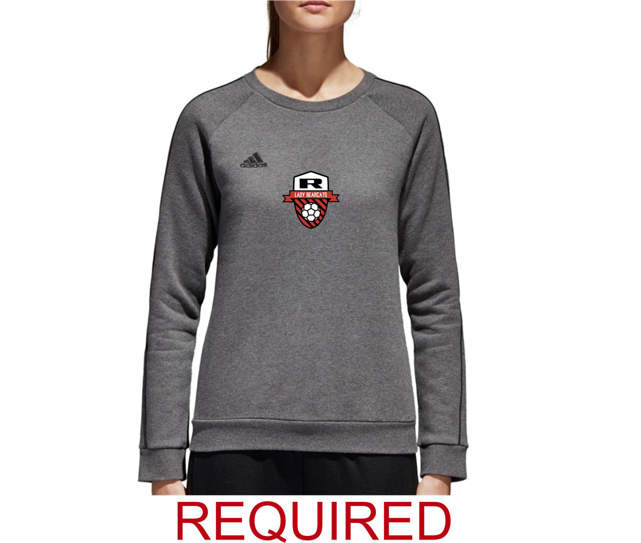 adidas Ruston Core18 Women Sweat Top Ruston HS Womens Extra Small Dark Grey Heather - Third Coast Soccer