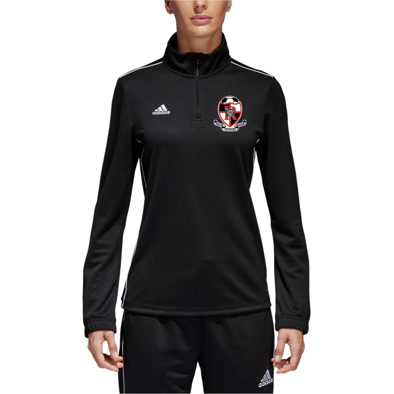 adidas Ruston Core18 Women Training Top Ruston HS Womens Extra Small Black/White - Third Coast Soccer