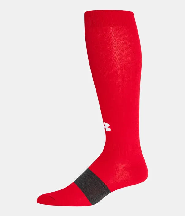 Under Armour Soccer OTC Sock Socks Red Medium (8-10, 9-11, Etc.) - Third Coast Soccer