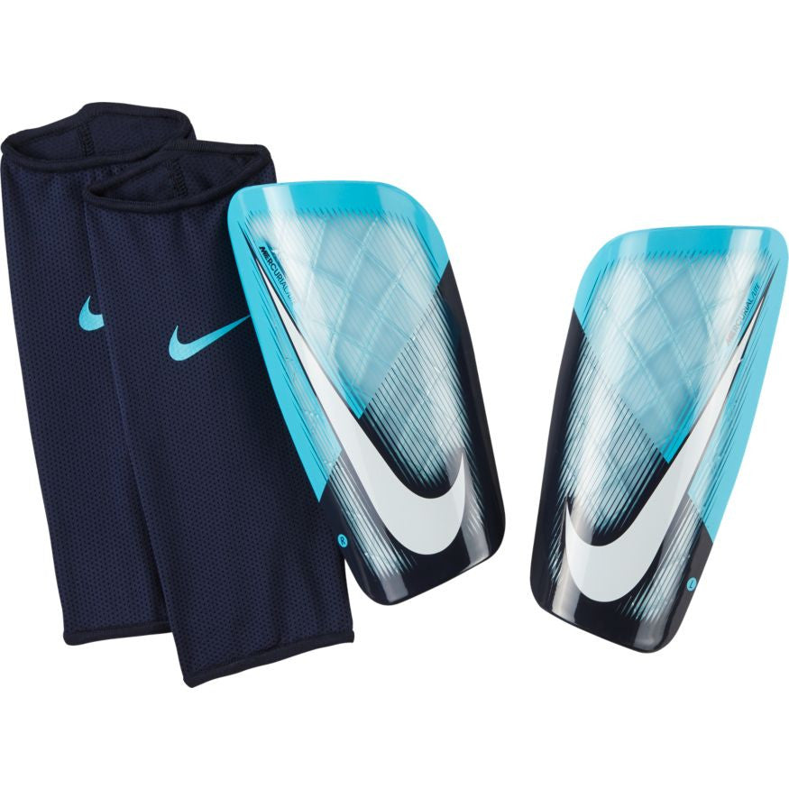 Nike Mercurial Lite Shinguard - Glacier Blue/Obsidian/White Adult Shinguards Glacier Blue/Obsidian/White Small - Third Coast Soccer