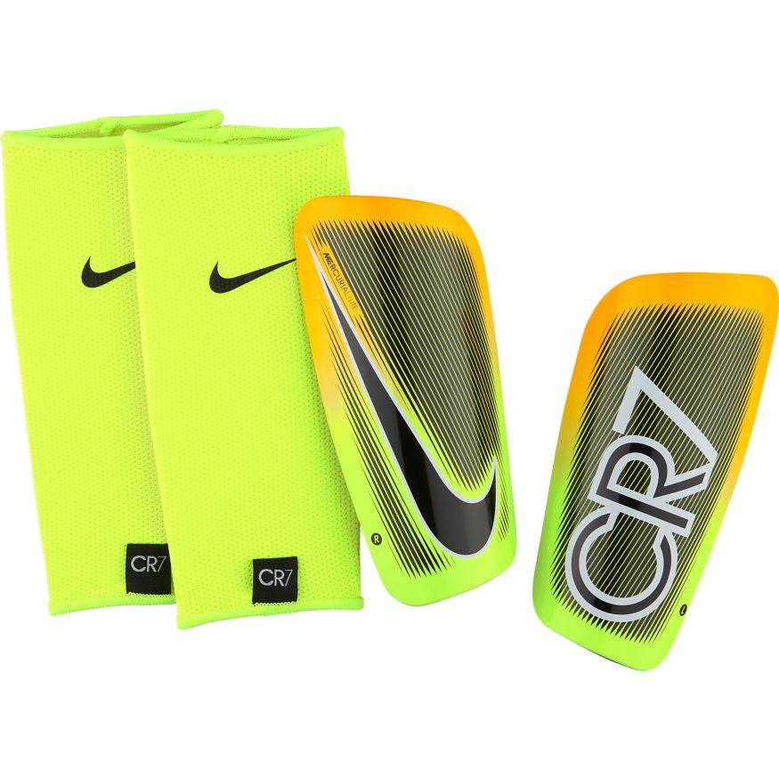 Nike CR7 Mercurial Lite Shinguard - Laser Orange/Volt/Black Adult Shinguards Laser Orange/Volt/Black Small - Third Coast Soccer