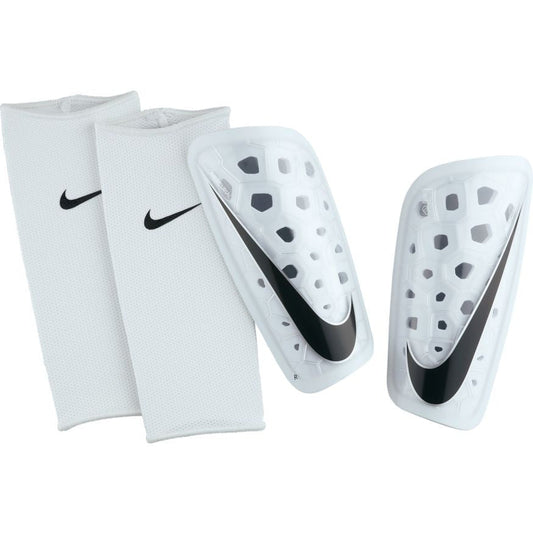 Nike Mercurial Lite Shinguard - White/White/Black Adult Shinguards Small White - Third Coast Soccer