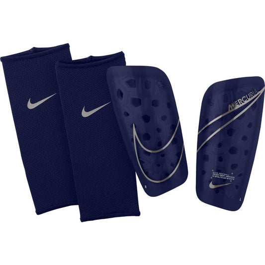 Nike Mercurial Lite Shinguard - Blue Void/Metallic Silver Adult Shinguards Blue Void/Metallic Silver Small - Third Coast Soccer