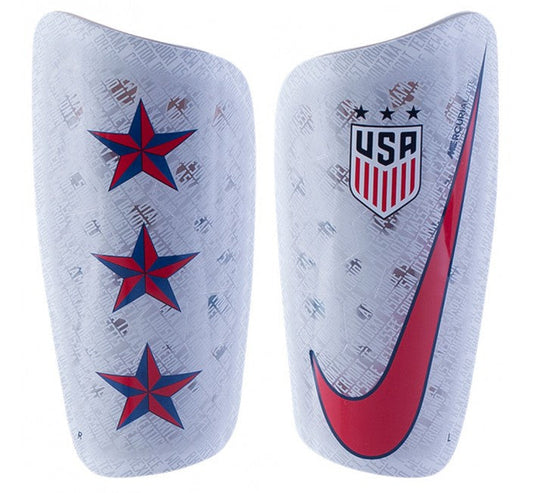 Nike USA Mercurial Lite Shinguard - White/Pure Platinum/Blue Void/Gym Red Adult Shinguards Small White/Pure Platinum/Blue/Red - Third Coast Soccer