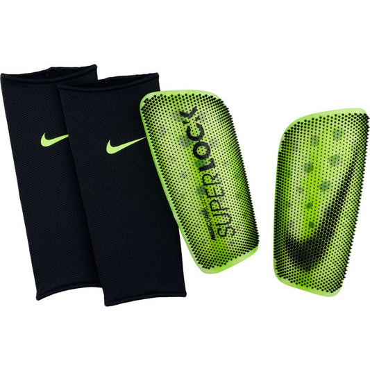 Nike Mercurial Lite SuperLock Shinguard - Volt/Black Adult Shinguards Volt/Black Small - Third Coast Soccer