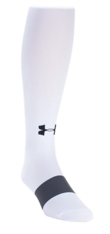Under Armour Soccer Over-the-Calf Sock - White Socks White Small (1Y-4Y) - Third Coast Soccer