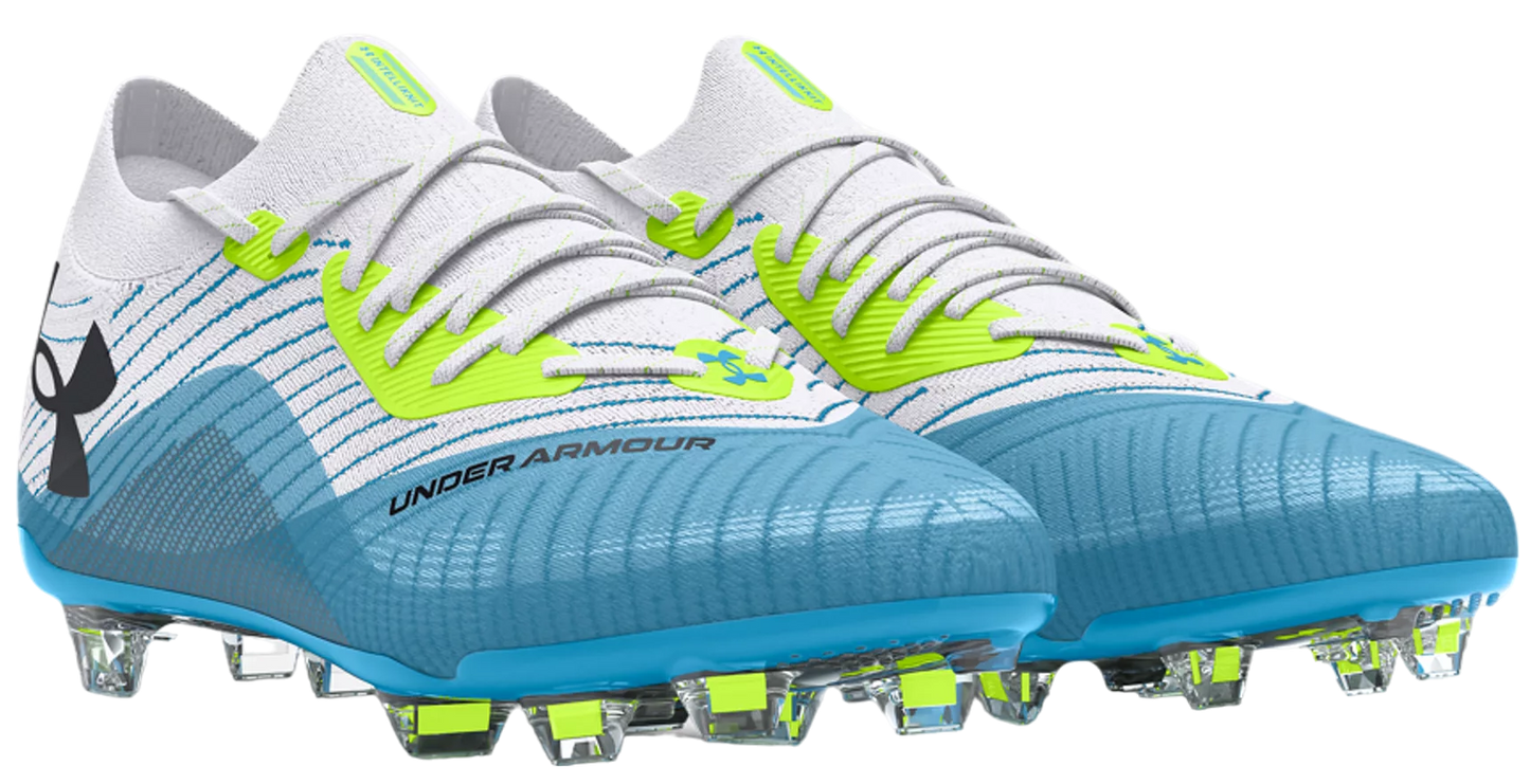 Under Armour Shadow Elite 2 FG - White/Capri/Black Mens Footwear   - Third Coast Soccer