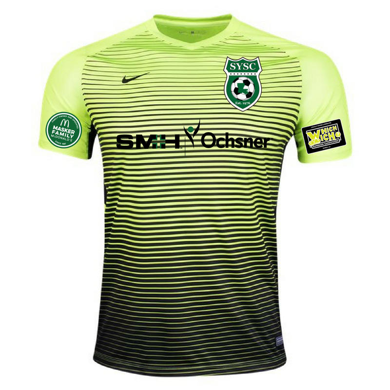 Nike SYSC Men's Precision IV Jersey Jerseys Volt/Black Mens Small - Third Coast Soccer
