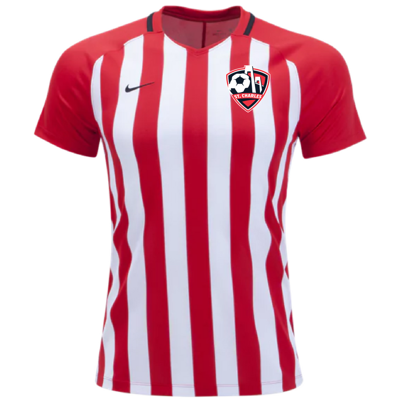 Nike SCSL Youth Stripe Division 3 Jersey - Red/White St. Charles Soccer League University Red/White Youth Small - Third Coast Soccer