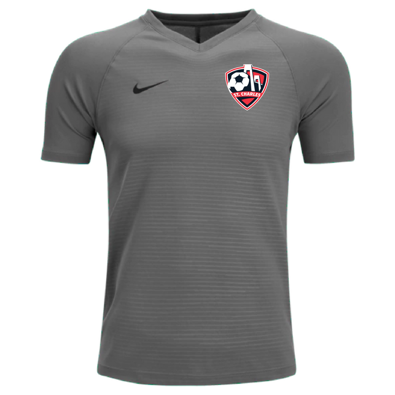 Nike SCSL Youth Tiempo Premier Jersey - Grey St. Charles Soccer League Pewter/Black Youth Small - Third Coast Soccer