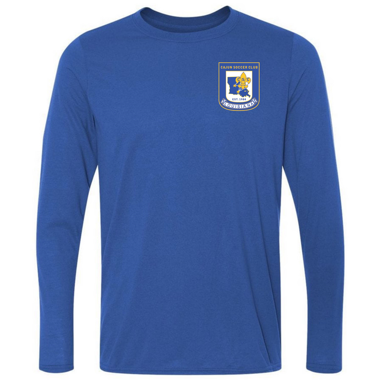 Cajun SC L/S Performance Tee - Royal Cajun Soccer Club Spirit Royal Mens Small - Third Coast Soccer