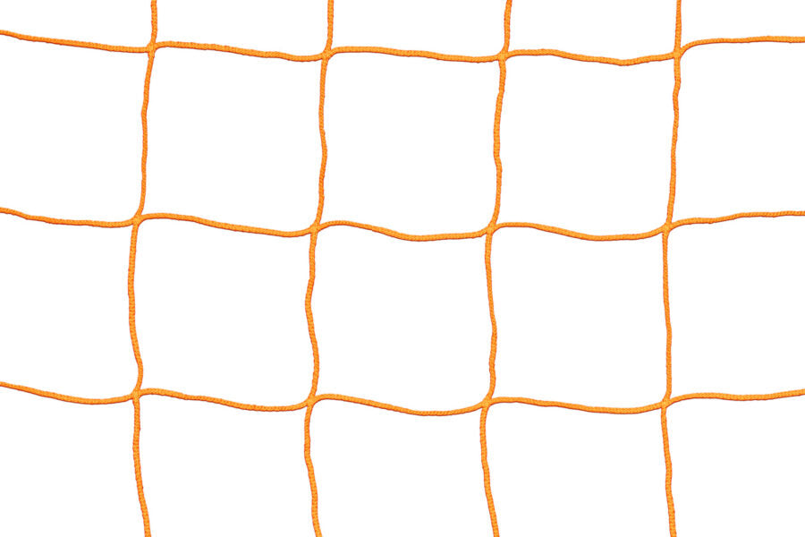 KwikGoal 120mm Mesh, 3MM Solid Braid Knotless 7Hx21Wx3Dx7.5B - Orange Nets - Third Coast Soccer