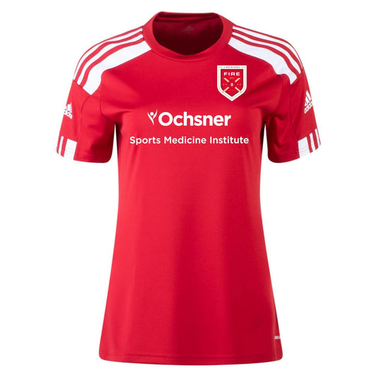 adidas Fire Womens Squadra 21 Jersey - Red Louisiana Fire 2022-2024 Womens X-Small Team Power Red/White - Third Coast Soccer