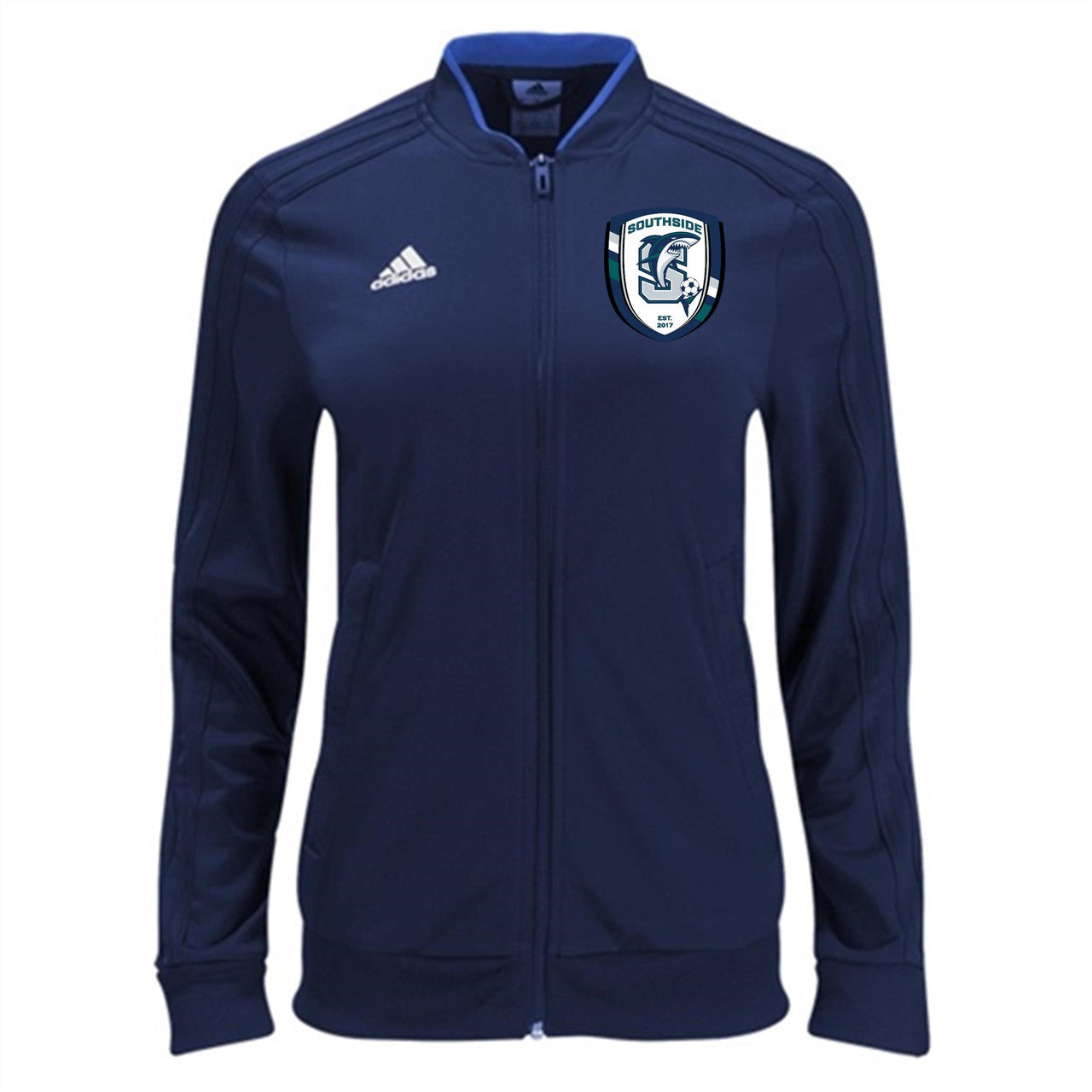 adidas Southside HS Women's Condivo 18 Jacket Southside High School Womens Extra Small Dark Blue/White - Third Coast Soccer