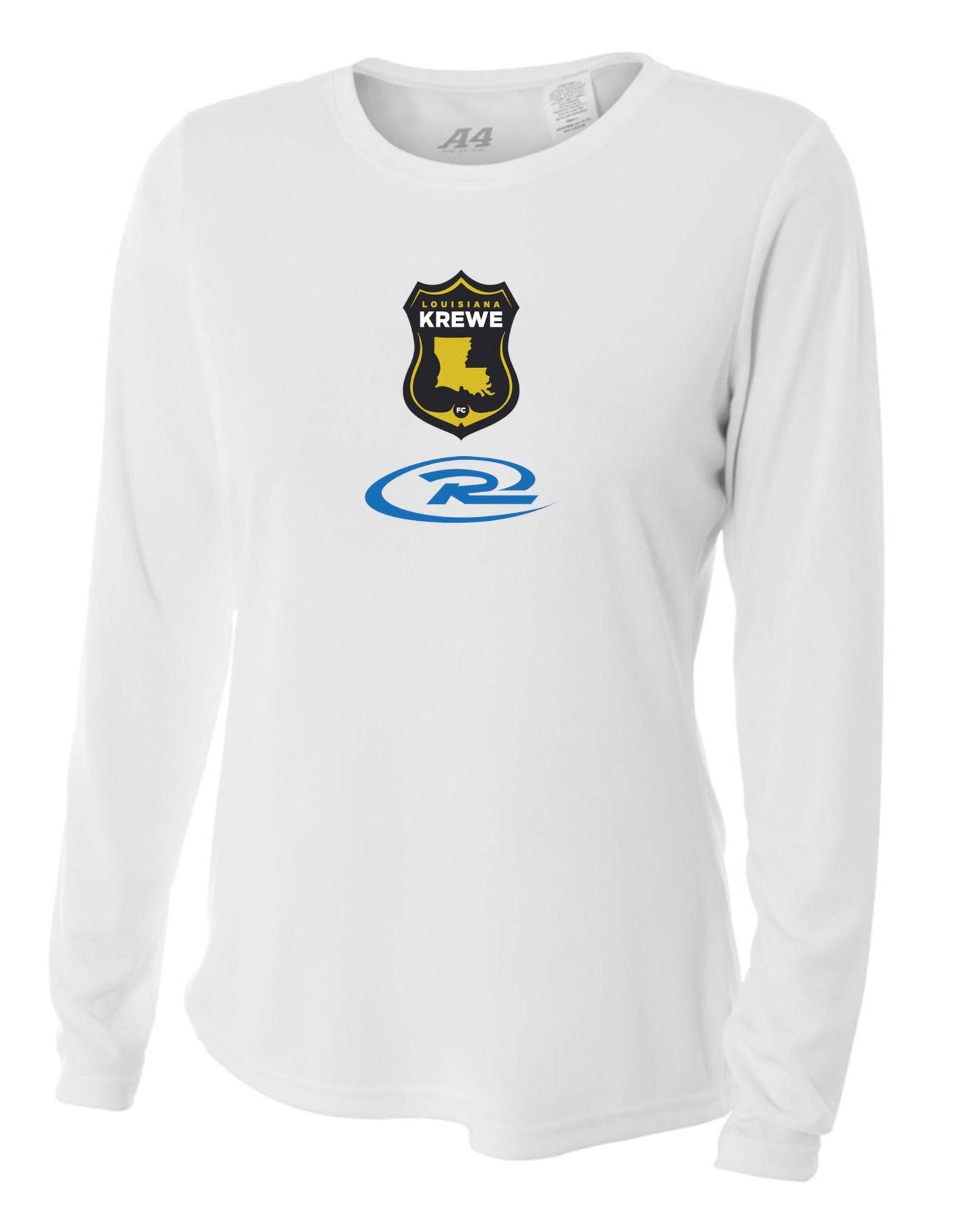 A4 La Krewe-Rush Long-Sleeve Shirt FC - Black, Silver Or White LA Krewe Rush White Womens Small - Third Coast Soccer