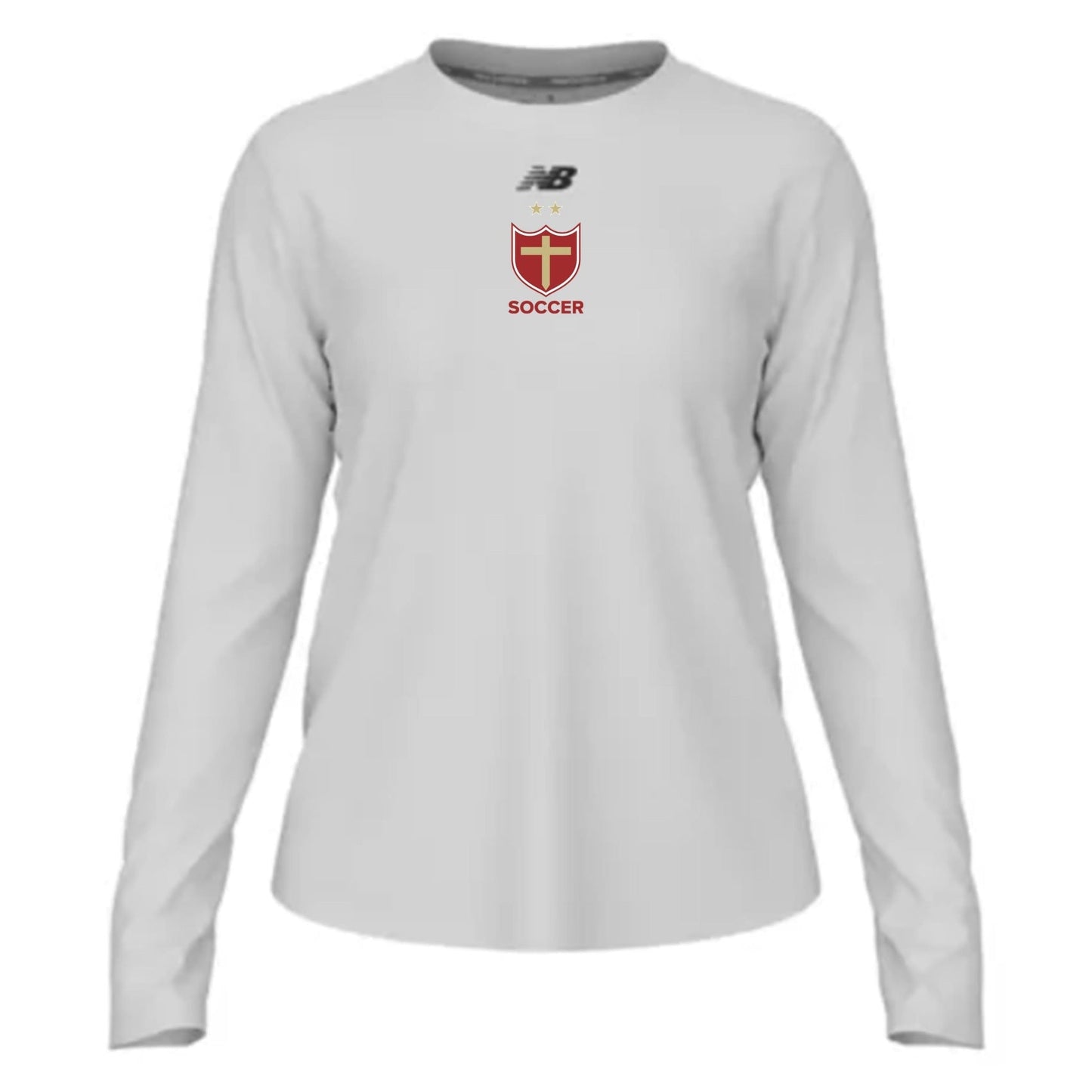 New Balance Brother Martin Women's Activate LS Tech T-Shirt - White Brother Martin 25 - Third Coast Soccer