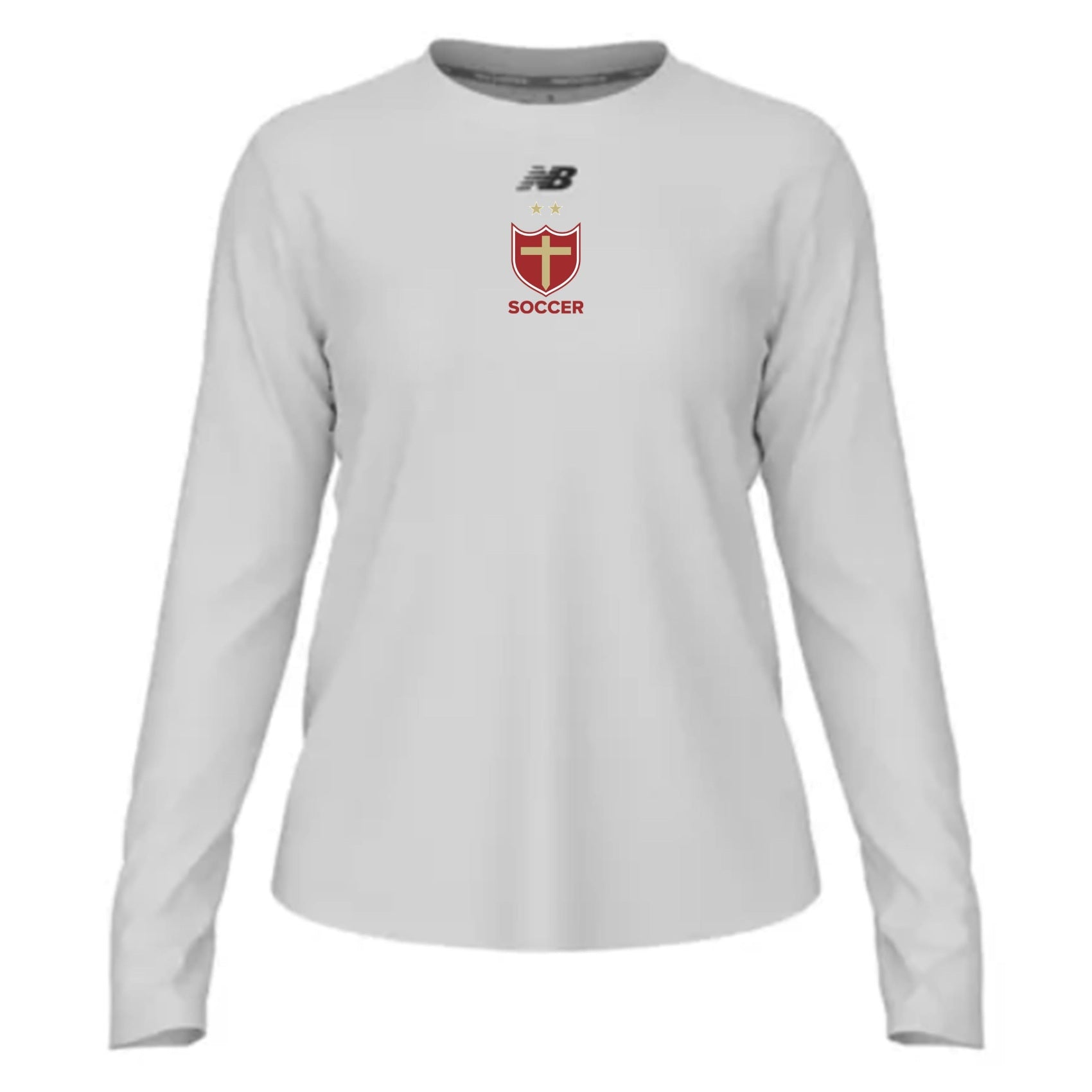 New Balance Brother Martin Women's Activate LS Tech T-Shirt - White Brother Martin 25 - Third Coast Soccer