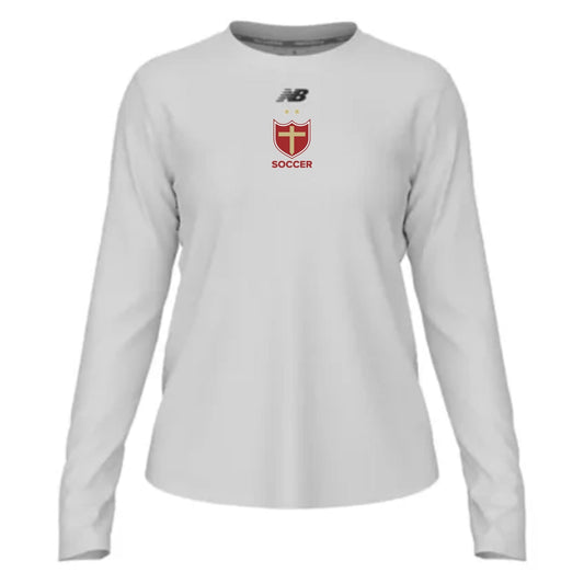New Balance Brother Martin Women's Activate LS Tech T-Shirt - White Brother Martin 25 - Third Coast Soccer