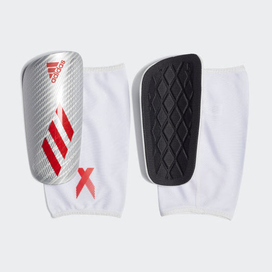 adidas X Pro Shinguard - Silver Metallic/Hi-Res Red/Black Adult Shinguards Silver Metallic/Red/Black Small - Third Coast Soccer