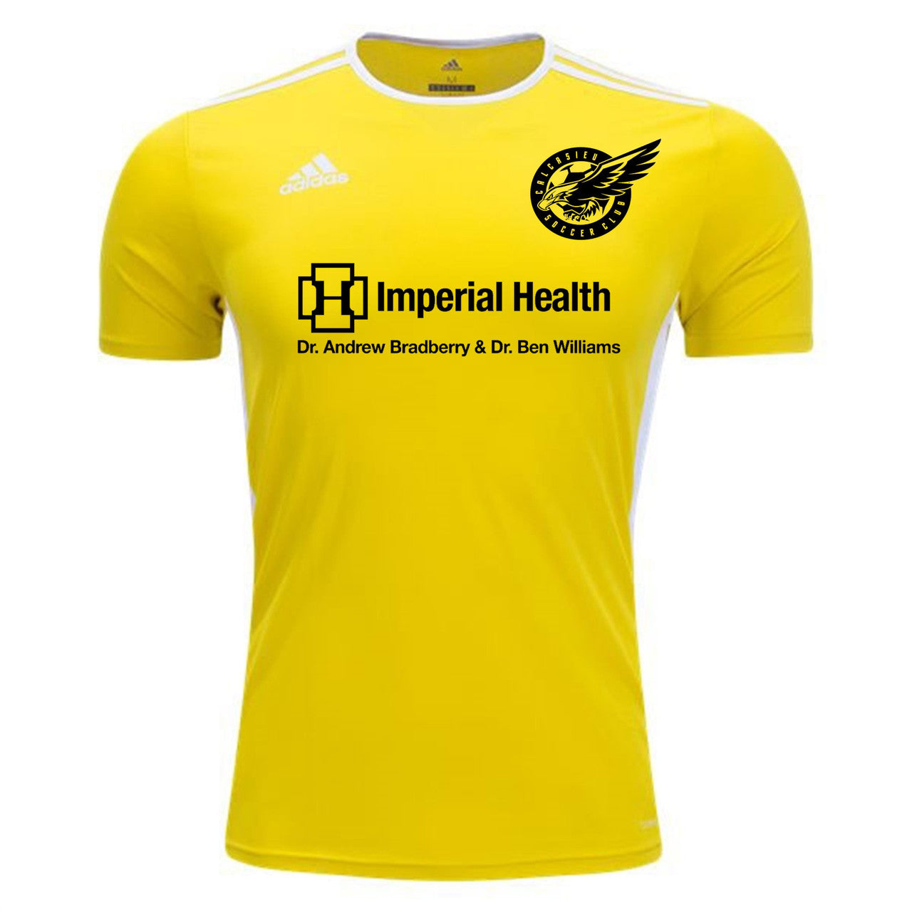 adidas CSC Rec Jersey - Yellow/White Calcasieu Soccer Club Rec Yellow/White Mens Small - Third Coast Soccer