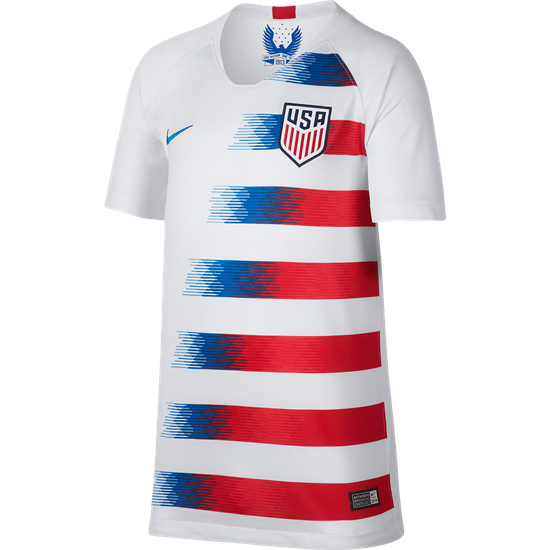 Nike Youth Usa 2018 Home Jersey International Replica White/Speed Red/Blue Nebula Youth Extra Small - Third Coast Soccer